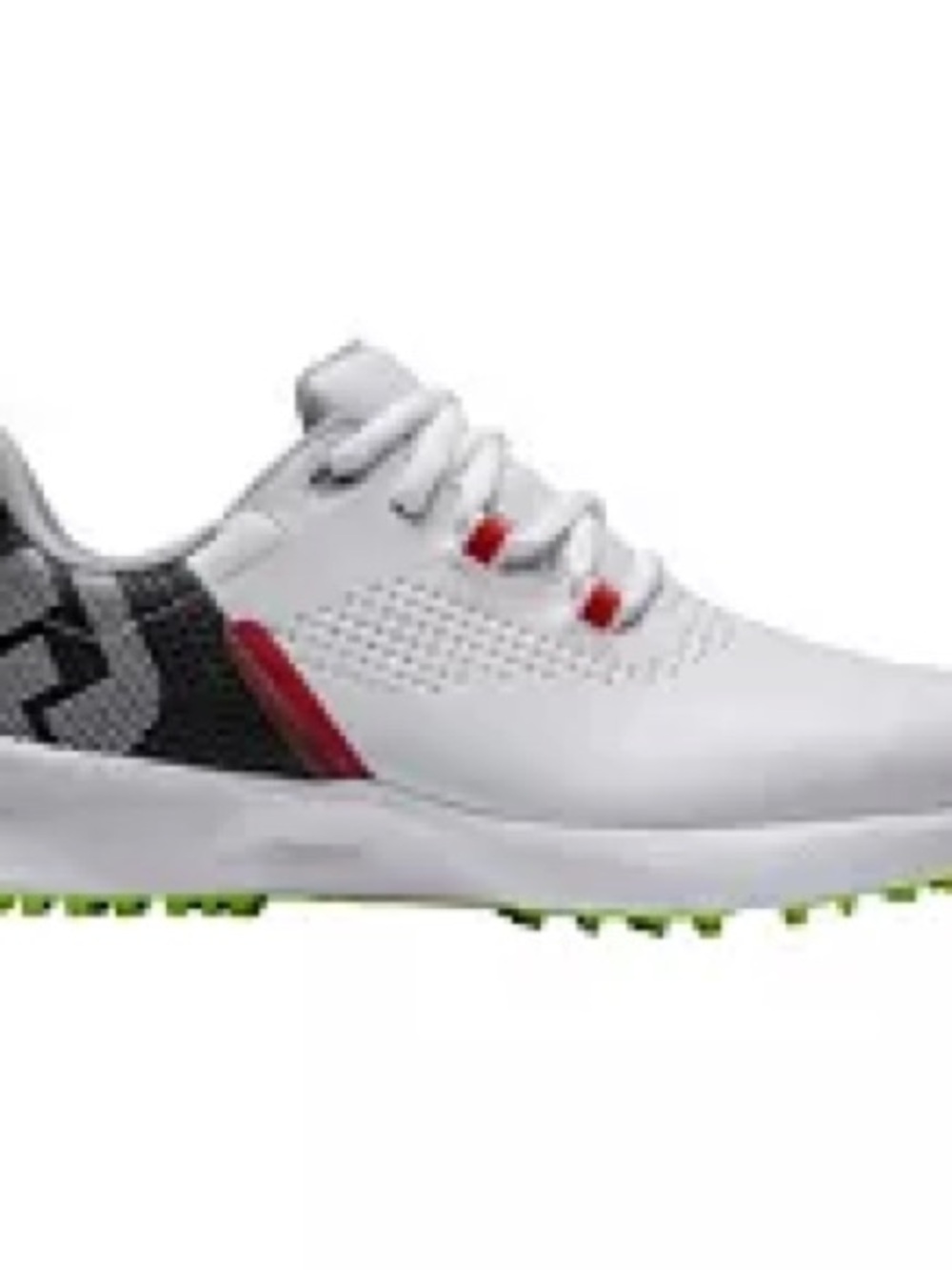 FootJoy Kids White Golf Shoe with Black and Red Accents